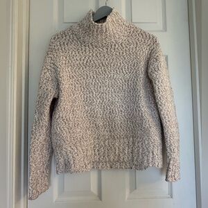 Cozy Textured Turtleneck Sweater – Neutral Beige, Size S